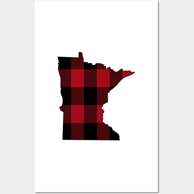 Minnesota in Red Plaid Wall Art by somekindofguru